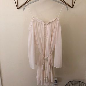Anthropologie Cream Flowy Dress